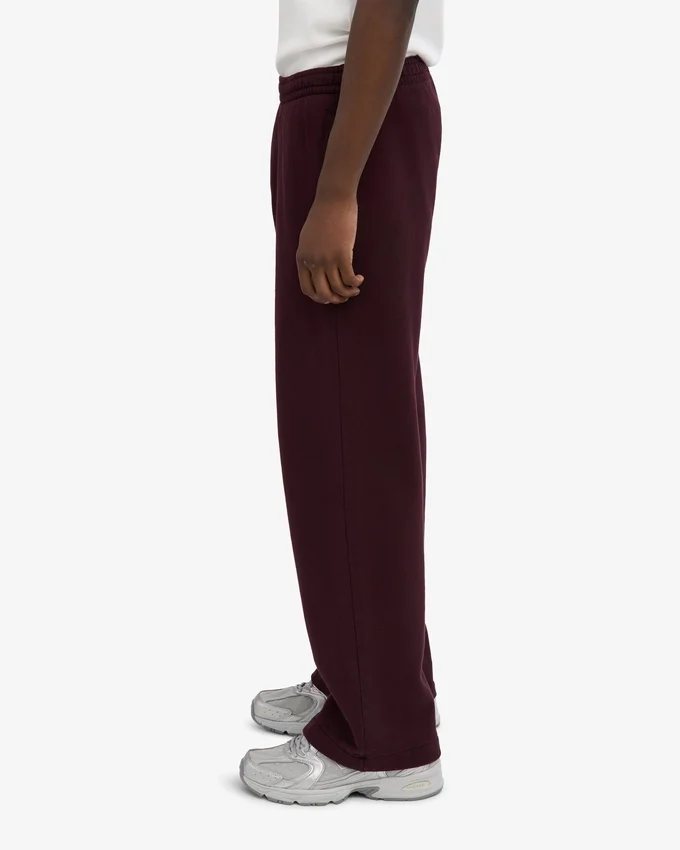 Bio-Jogginghose mit geradem Bein – Oxblood-Rot