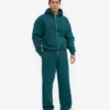 Bio-Jogginghose mit geradem Bein – Ozeangrün