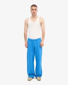 Bio-Jogginghose mit geradem Bein – Pazifikblau