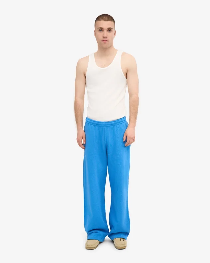 Bio-Jogginghose mit geradem Bein – Pazifikblau
