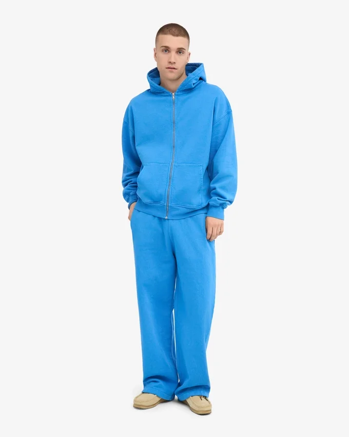 Bio-Jogginghose mit geradem Bein – Pazifikblau