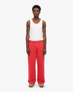 Bio-Jogginghose mit geradem Bein – Red Tangerine