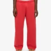 Bio-Jogginghose mit geradem Bein – Red Tangerine