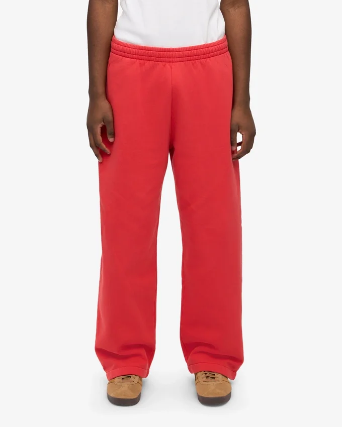 Bio-Jogginghose mit geradem Bein – Red Tangerine