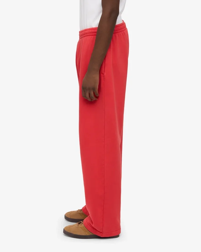 Bio-Jogginghose mit geradem Bein – Red Tangerine