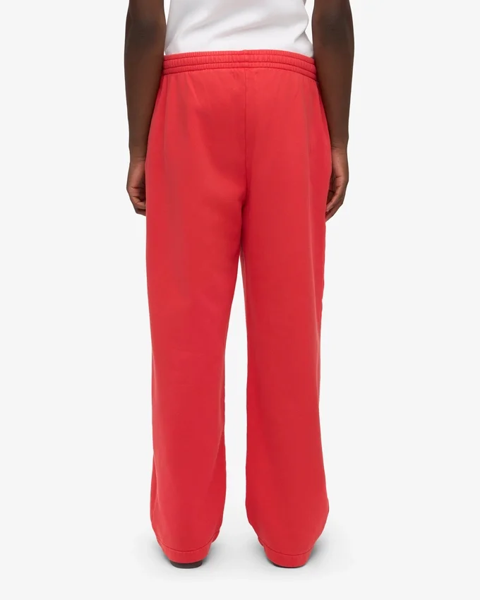 Bio-Jogginghose mit geradem Bein – Red Tangerine