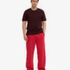Bio-Jogginghose mit geradem Bein – Scharlachrot