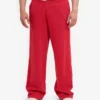 Bio-Jogginghose mit geradem Bein – Scharlachrot