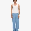 Bio-Jogginghose mit geradem Bein – Seaside-Blau