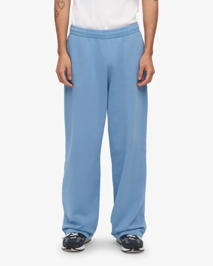 Bio-Jogginghose mit geradem Bein – Seaside-Blau