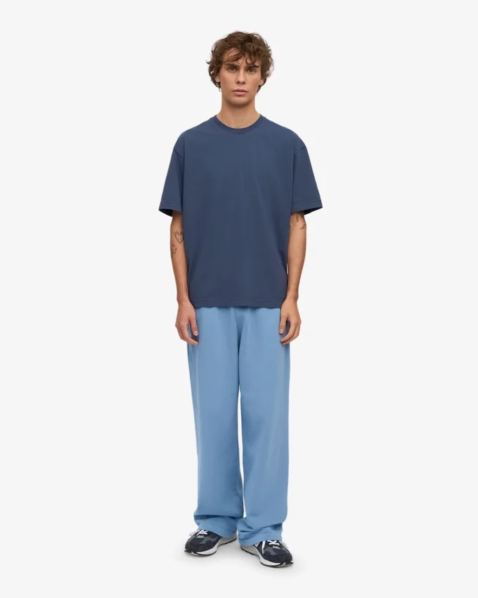 Bio-Jogginghose mit geradem Bein – Seaside-Blau