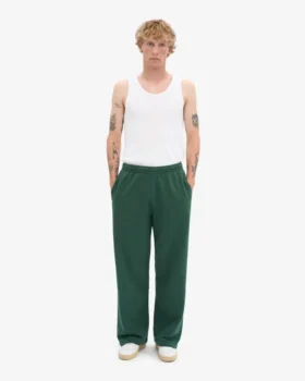 Bio-Jogginghose mit geradem Bein – Smaragdgrün