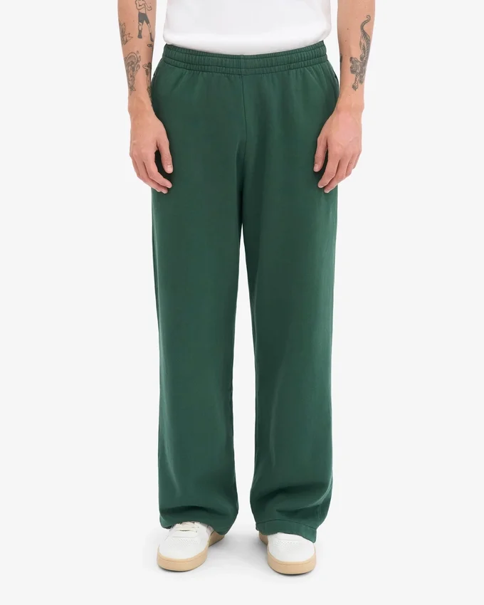 Bio-Jogginghose mit geradem Bein – Smaragdgrün