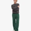 Bio-Jogginghose mit geradem Bein – Smaragdgrün