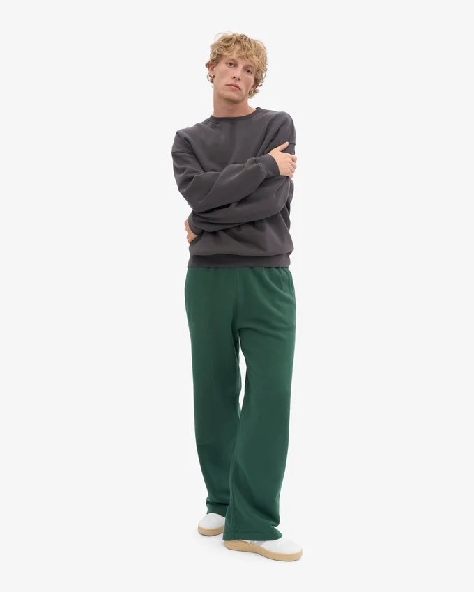 Bio-Jogginghose mit geradem Bein – Smaragdgrün
