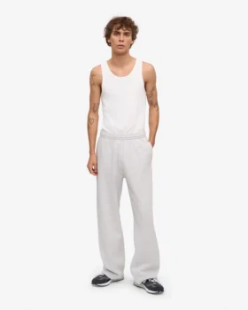 Bio-Jogginghose mit geradem Bein – Snow Melange