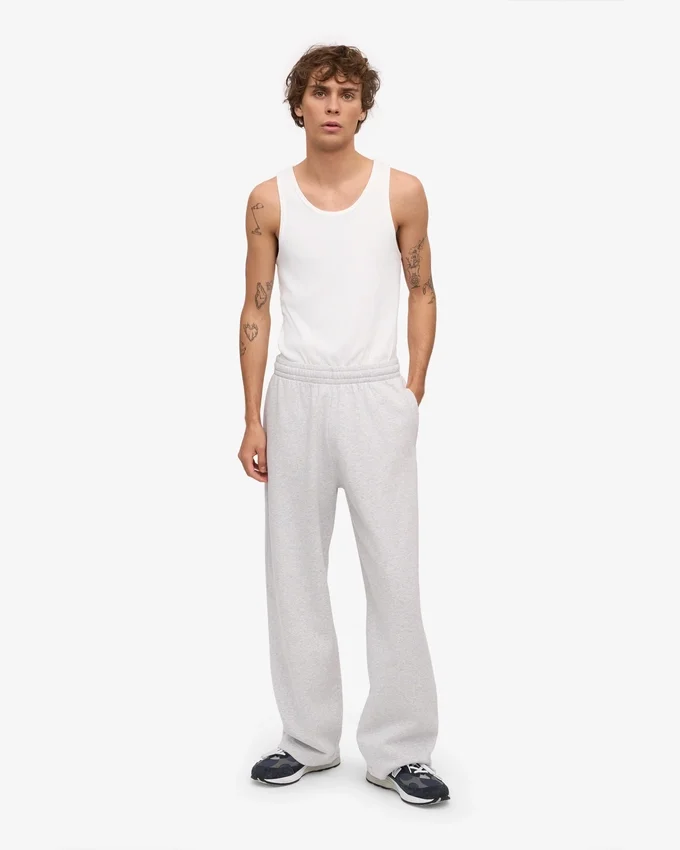 Bio-Jogginghose mit geradem Bein – Snow Melange