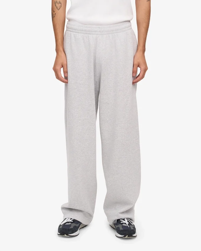 Bio-Jogginghose mit geradem Bein – Snow Melange