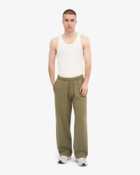 Bio-Jogginghose mit geradem Bein – Staubiges Oliv