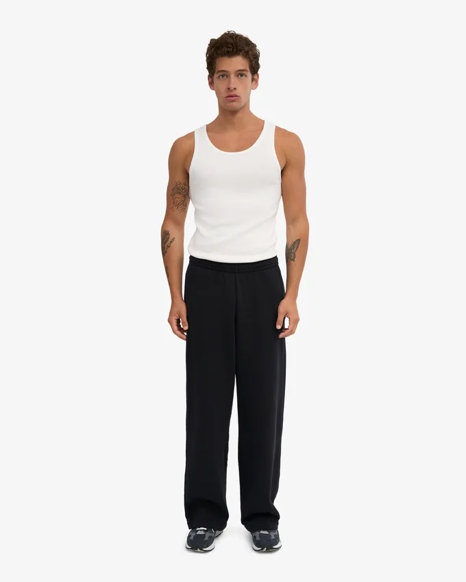 Bio-Jogginghose mit geradem Bein – Tiefschwarz