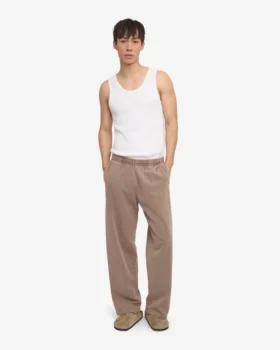 Bio-Jogginghose mit geradem Bein – verblasstes Khaki