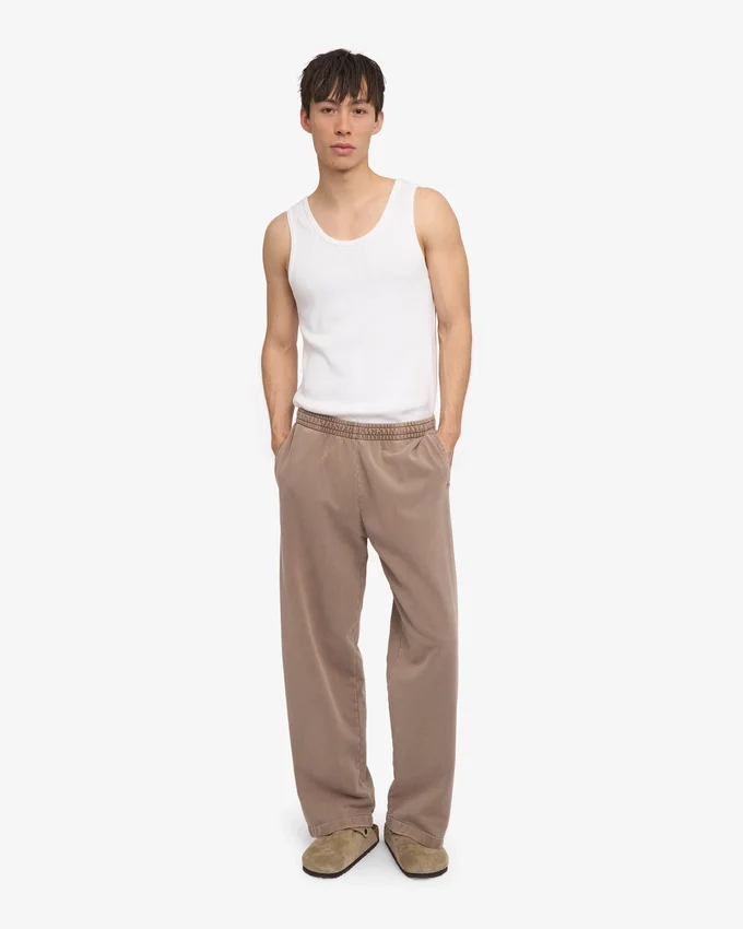 Bio-Jogginghose mit geradem Bein – verblasstes Khaki