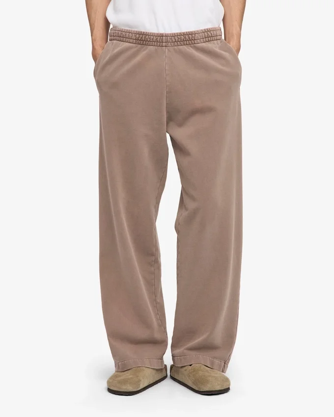 Bio-Jogginghose mit geradem Bein – verblasstes Khaki