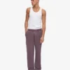 Bio-Jogginghose mit geradem Bein – verblasstes Traubenblau