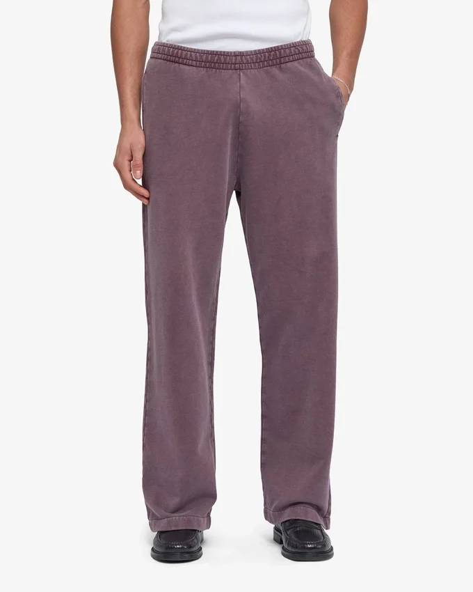 Bio-Jogginghose mit geradem Bein – verblasstes Traubenblau