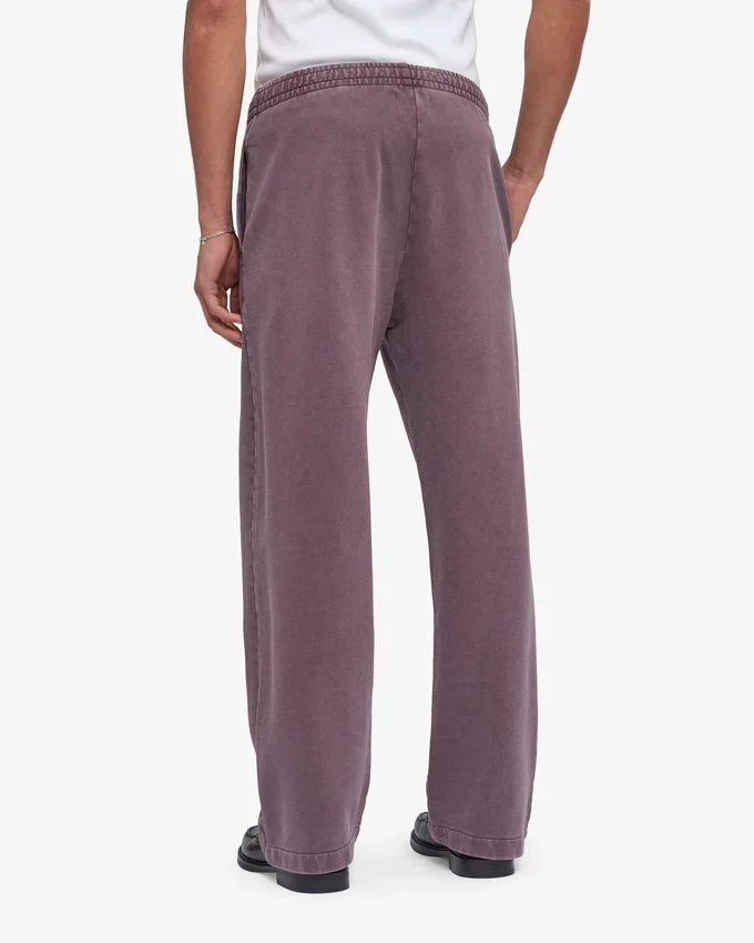 Bio-Jogginghose mit geradem Bein – verblasstes Traubenblau
