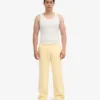 Bio-Jogginghose mit geradem Bein – Zartgelb