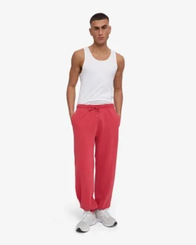 Bio-Jogginghose mit lockerer Passform – Faded Red