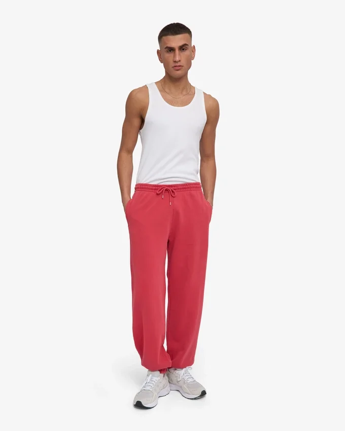 Bio-Jogginghose mit lockerer Passform – Faded Red