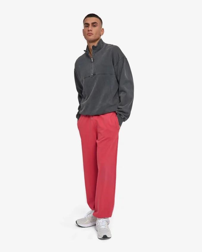Bio-Jogginghose mit lockerer Passform – Faded Red