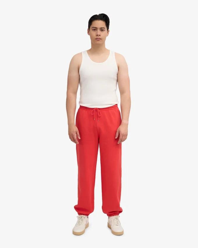 Bio-Jogginghose mit lockerer Passform – Red Tangerine