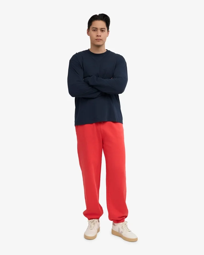 Bio-Jogginghose mit lockerer Passform – Red Tangerine