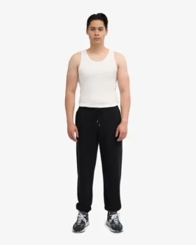 Bio-Jogginghose mit lockerer Passform – Tiefschwarz