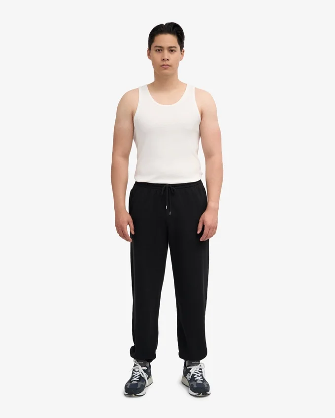 Bio-Jogginghose mit lockerer Passform – Tiefschwarz