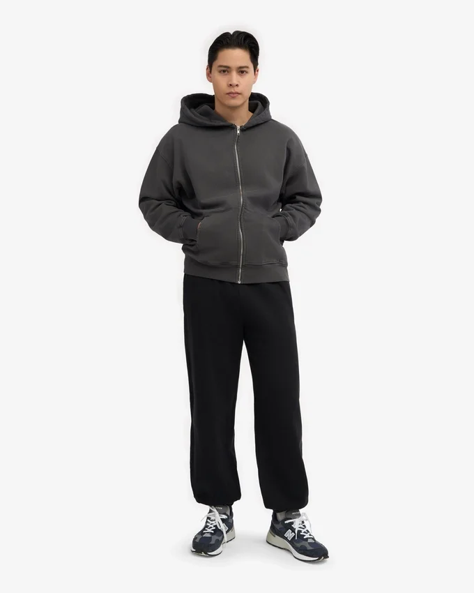 Bio-Jogginghose mit lockerer Passform – Tiefschwarz
