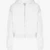 Bio-Kapuzenjacke mit Reißverschluss – Optisches Weiß
