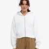 Bio-Kapuzenjacke mit Reißverschluss – Optisches Weiß
