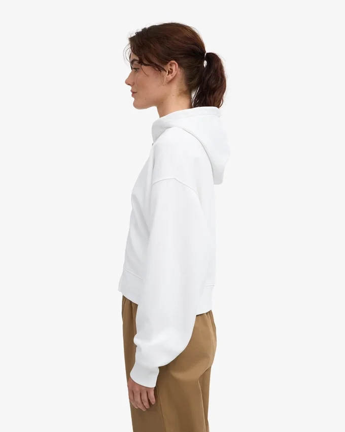 Bio-Kapuzenjacke mit Reißverschluss – Optisches Weiß