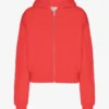 Bio-Kapuzenjacke mit Reißverschluss – Red Tangerine