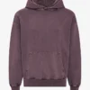 Bio-Kapuzenpullover im Oversize-Schnitt – verblasstes Traubenblau