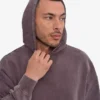Bio-Kapuzenpullover im Oversize-Schnitt – verblasstes Traubenblau
