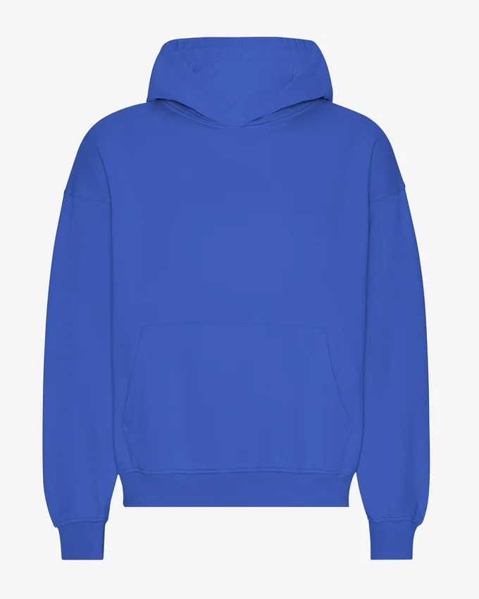 Bio-Kapuzenpullover in Oversize – Saphirblau