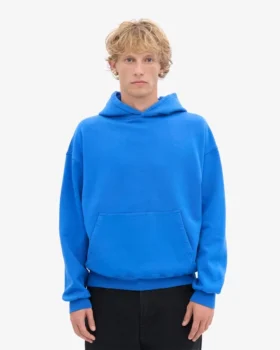 Bio-Kapuzenpullover in Oversize – Saphirblau