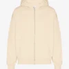 Bio-Kapuzenpullover mit Reißverschluss, Oversize – Elfenbeinweiß