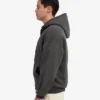 Bio-Kapuzenpullover mit Reißverschluss, Oversize – Lavagrau
