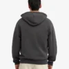 Bio-Kapuzenpullover mit Reißverschluss, Oversize – Lavagrau
